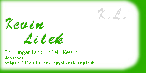 kevin lilek business card